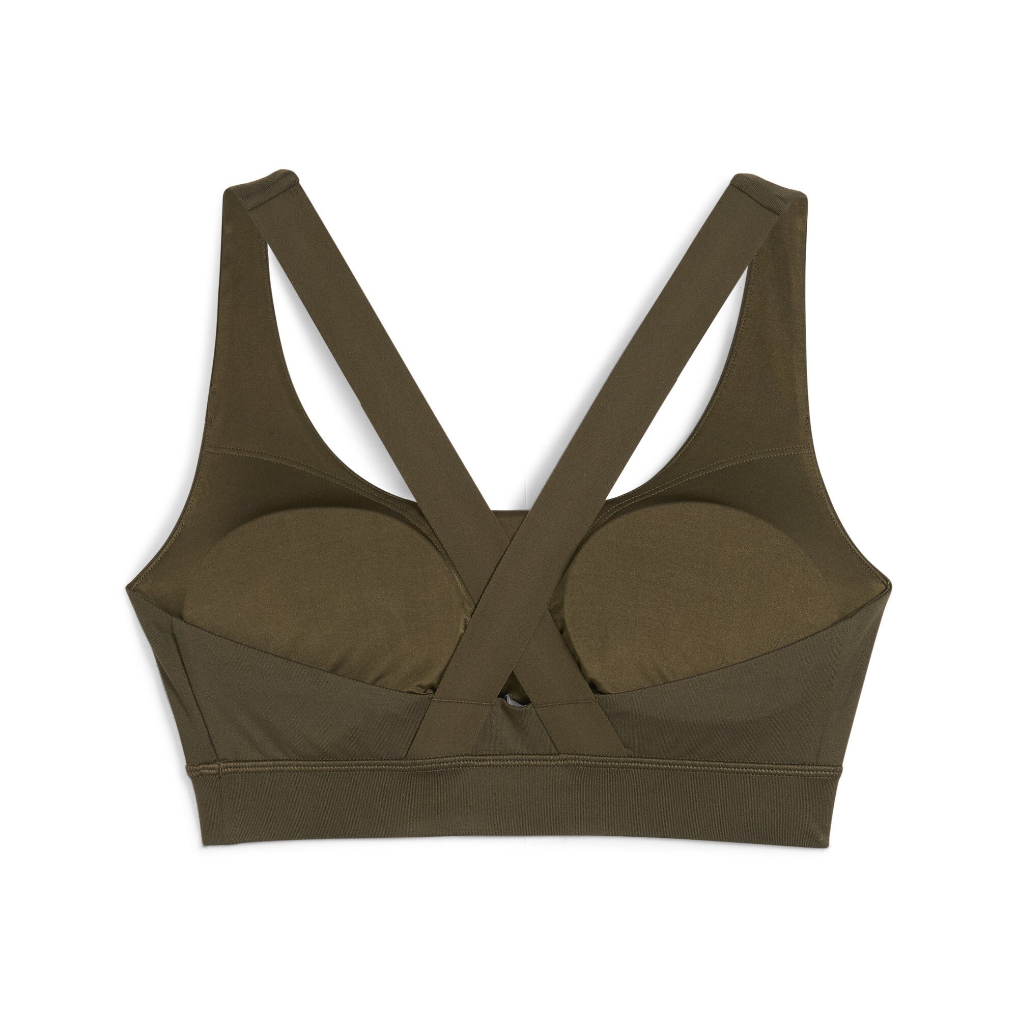 Women's Puma TRAIN Mid-Impact Bra, Green, Size M, Clothing