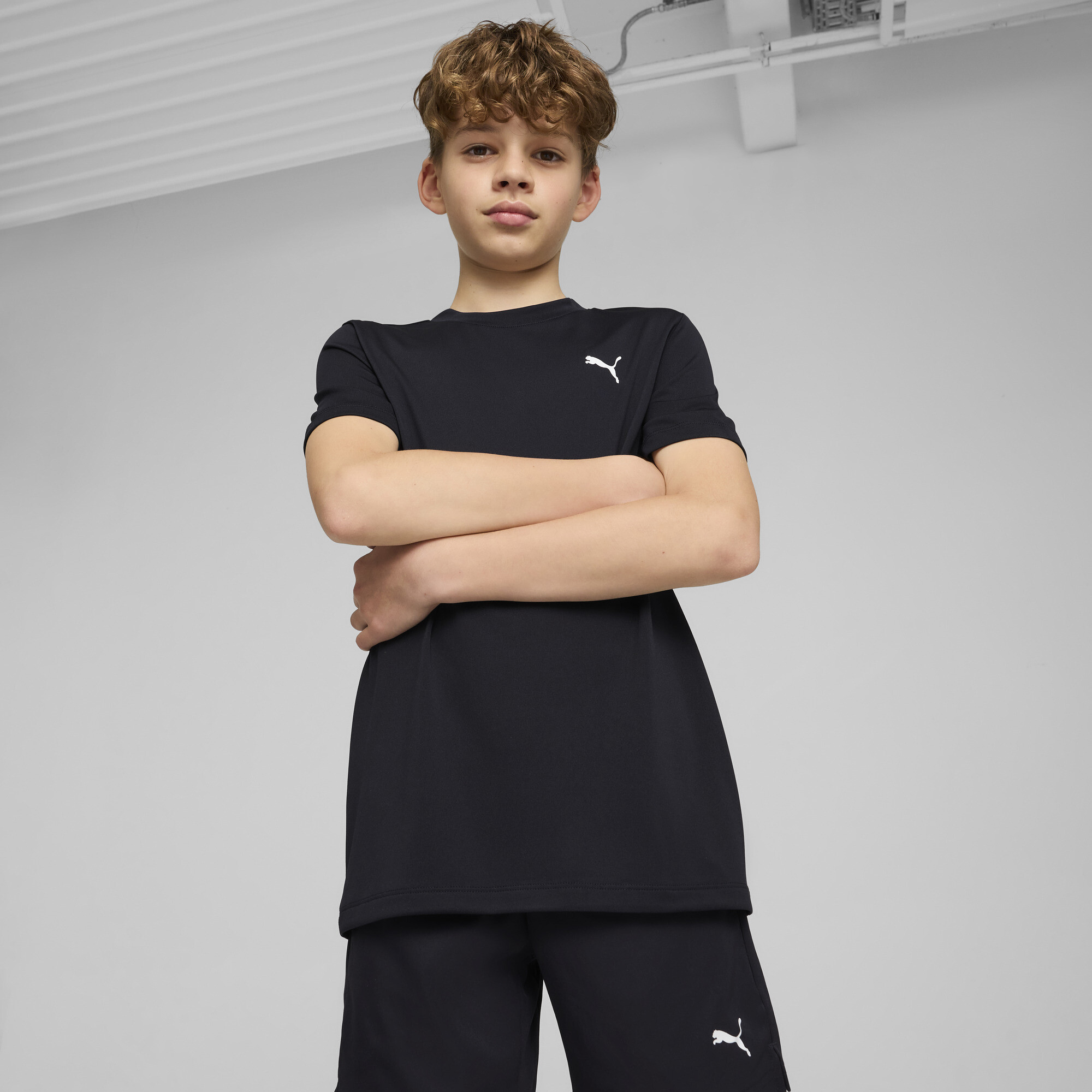 Puma Evostripe Big Kids' T-shirt In Blue