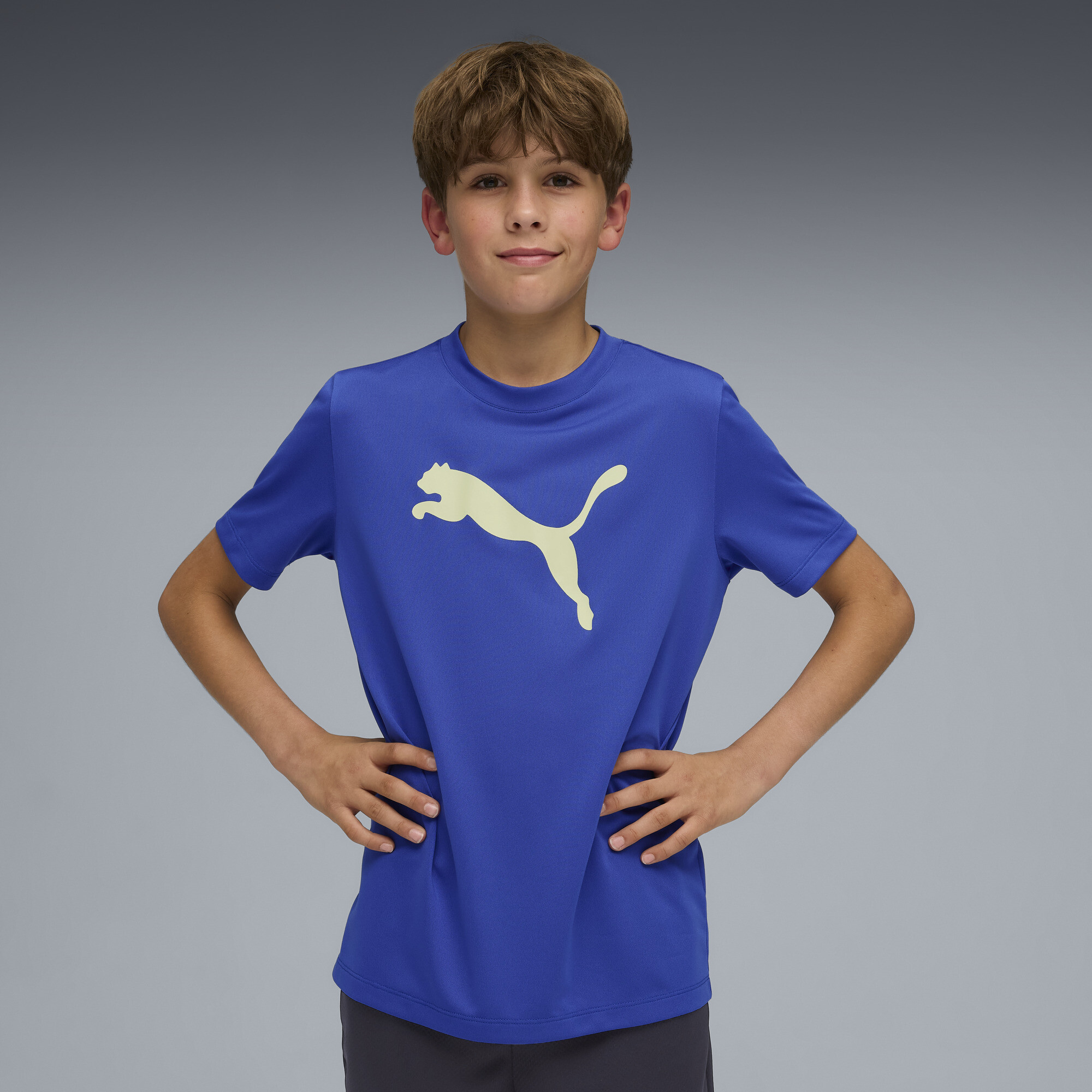 PUMA Train All Day Essentials Cat-logo T-shirt voor Heren, Blauw, Maat 13-14Y thumbnail 4