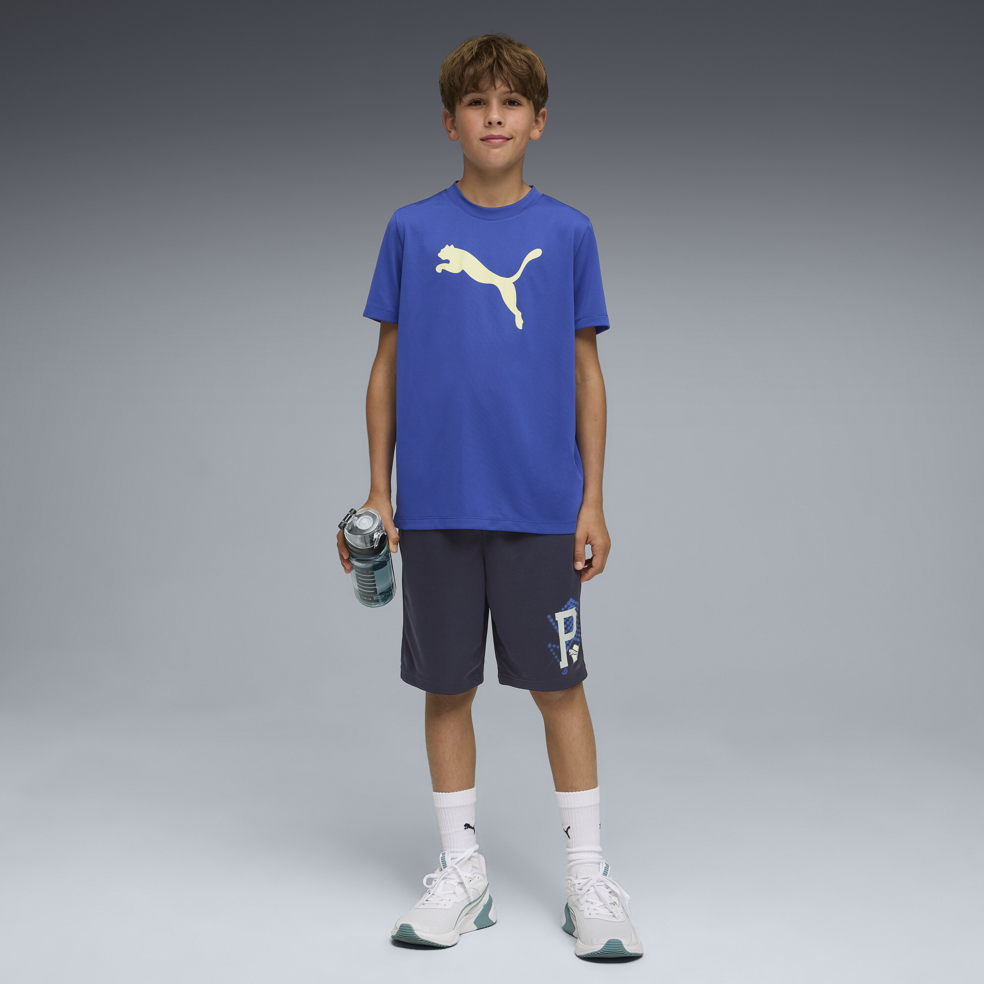 PUMA Train All Day Essentials Cat-logo T-shirt voor Heren, Blauw, Maat 13-14Y thumbnail 2