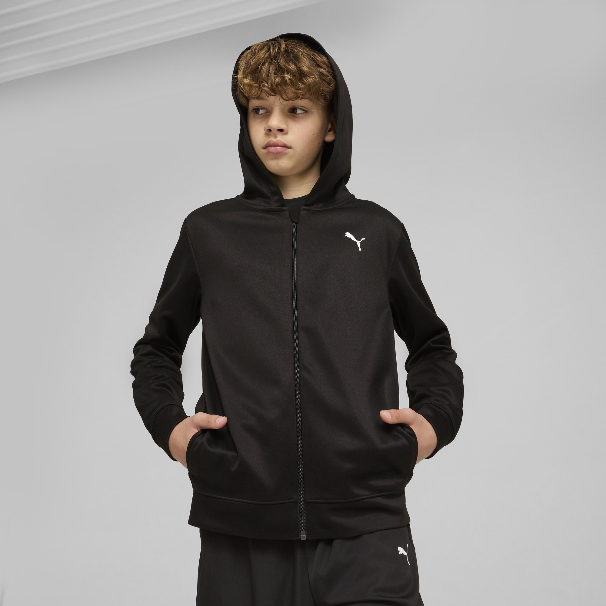 Puma Ess Training Full-zip Jacket Youth In Black