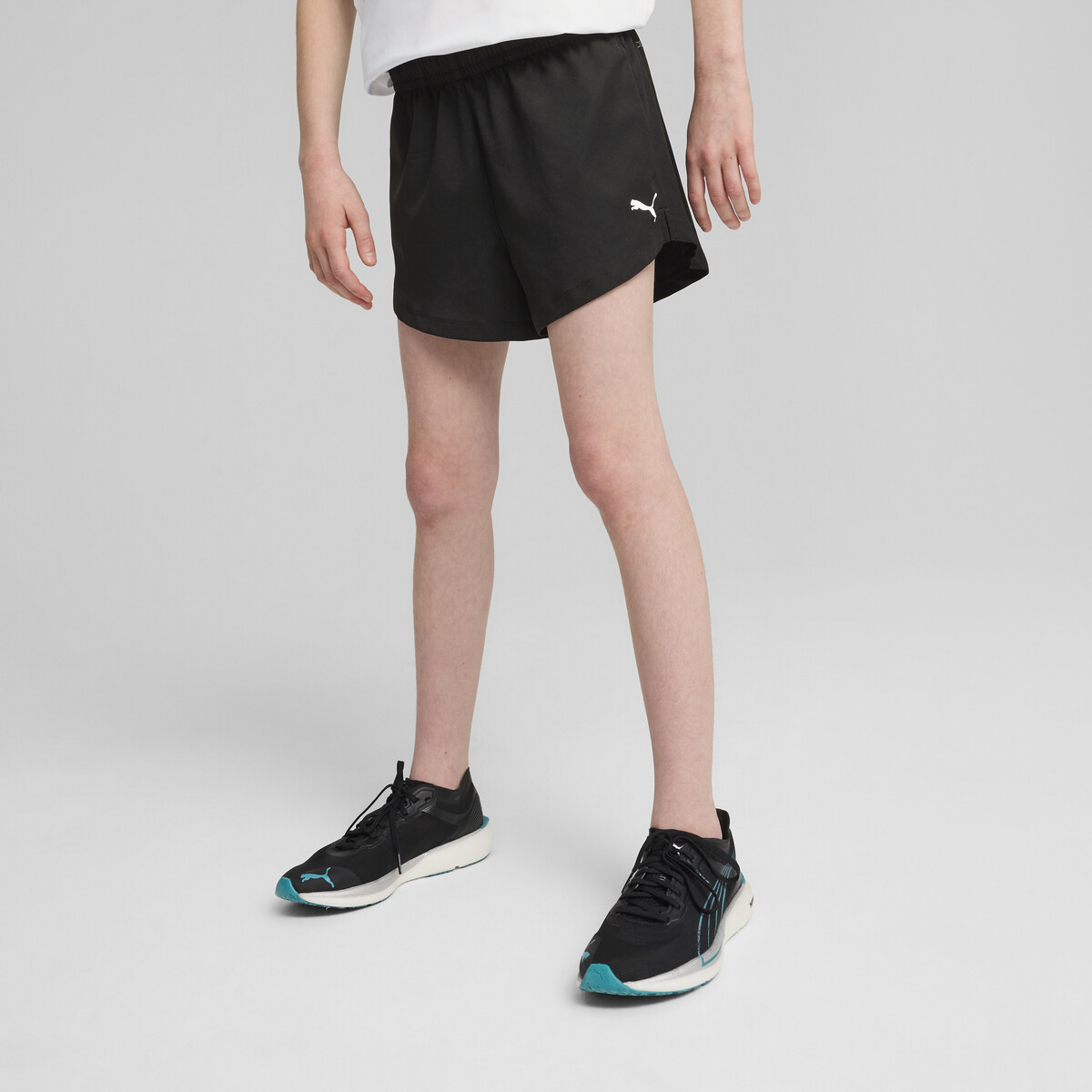Train All Day Essentials Woven Shorts Youth in Black by PUMA, 7-8Y