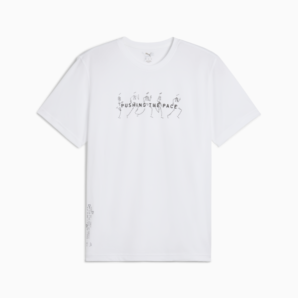 Graphic Running Tee Men, PUMA White-Q2, large-MEX
