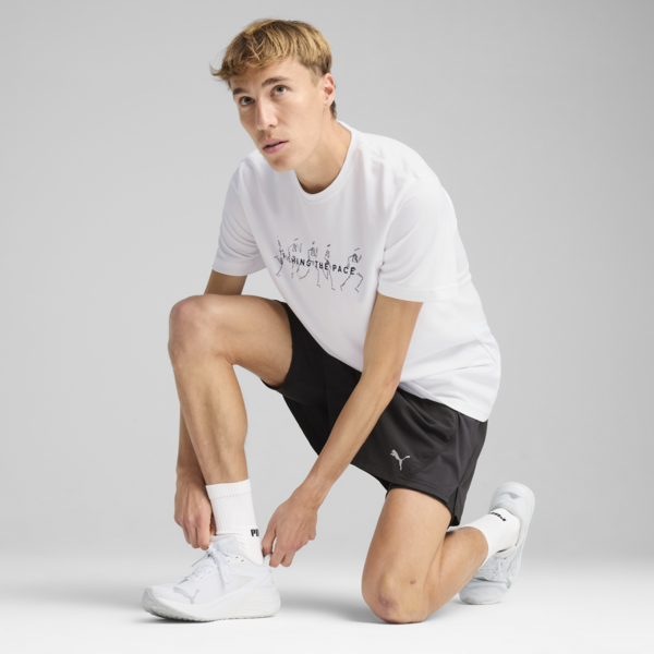 Graphic Running Tee Men, PUMA White-Q2, large-MEX