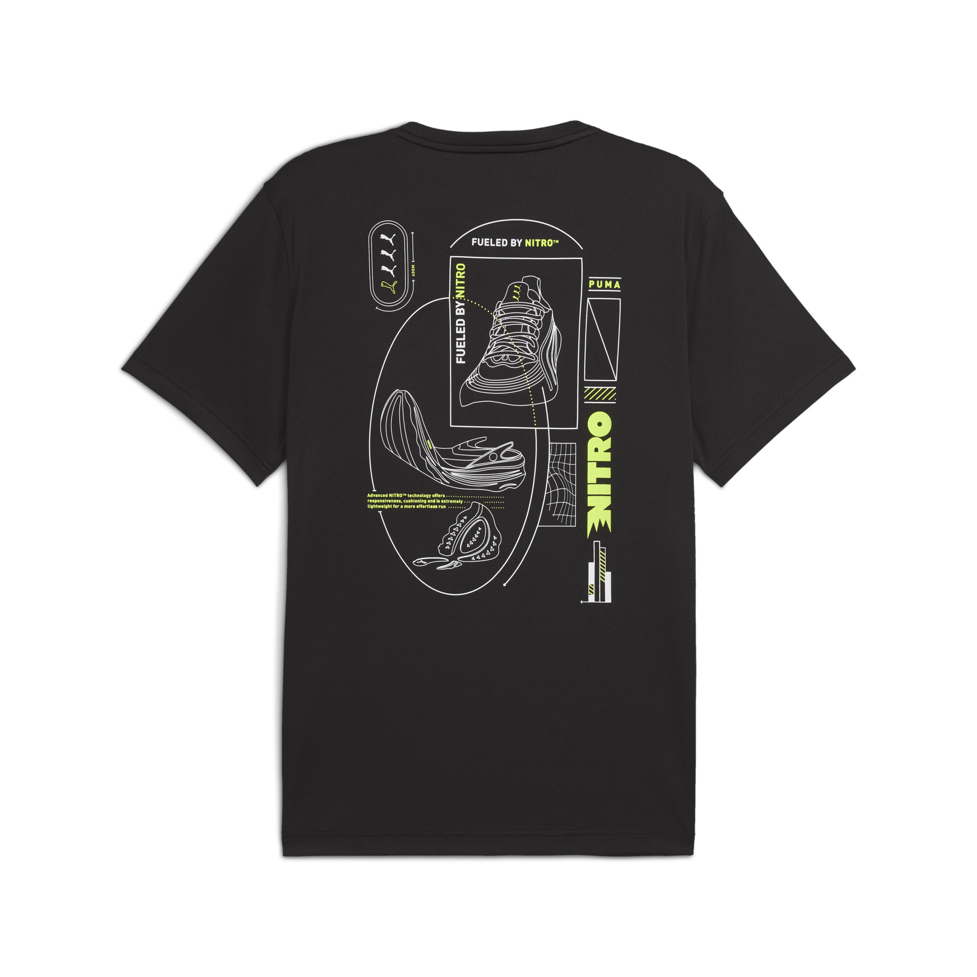 NITRO™ Graphic hardloopshirt voor Heren, Zwart, Maat XL | PUMA