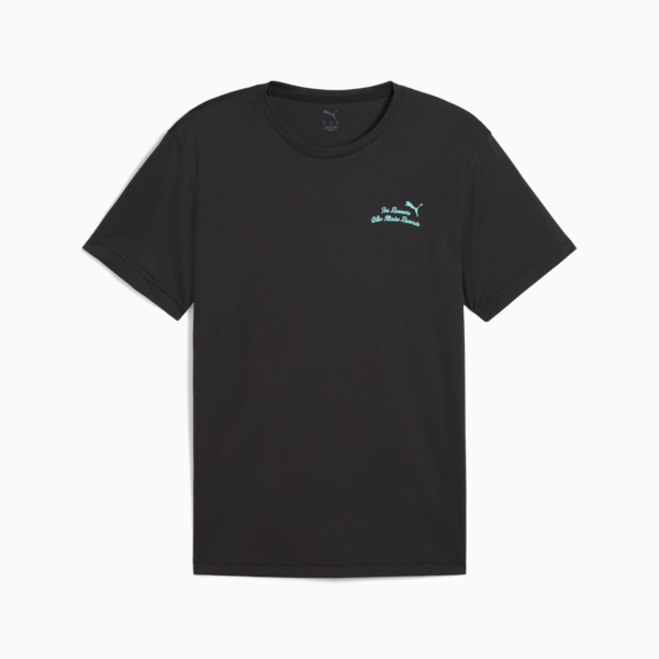 Playera de running Graphics Slogan para hombre, PUMA Black, large-MEX