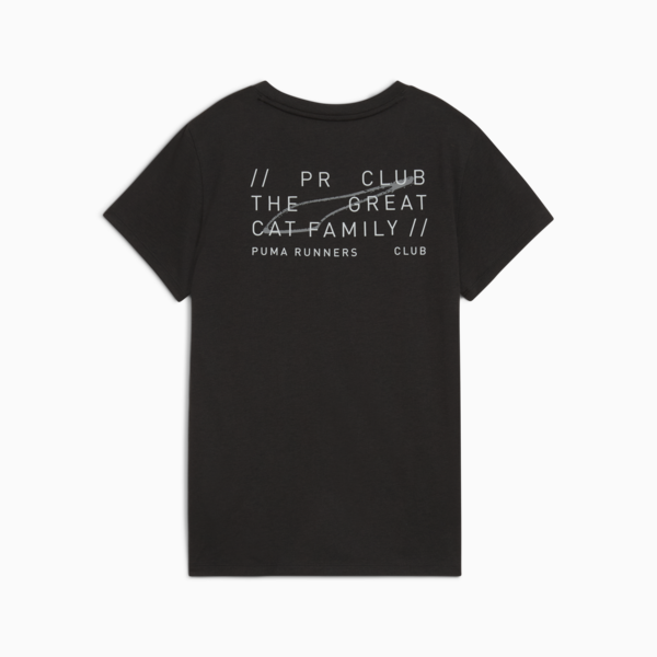 Club Graphic Running Tee Women, PUMA Black, large-MEX
