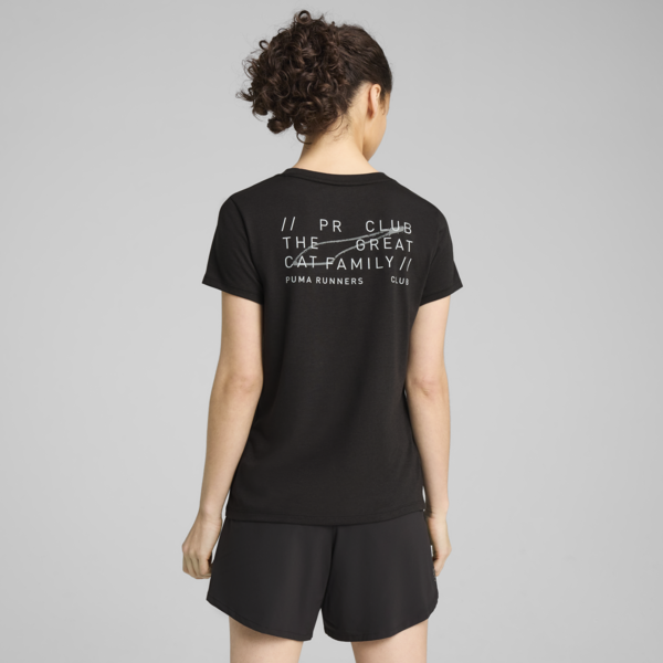 Club Graphic Running Tee Women, PUMA Black, large-MEX
