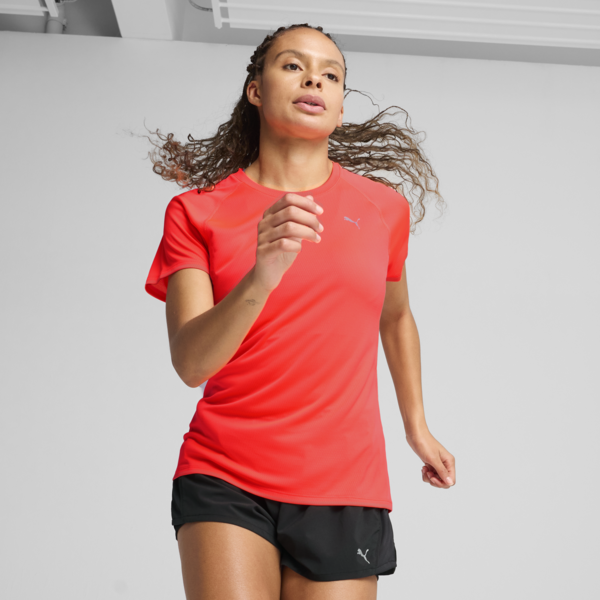 VELOCITY Running Tee Women, Glowing Red, large-ZAF