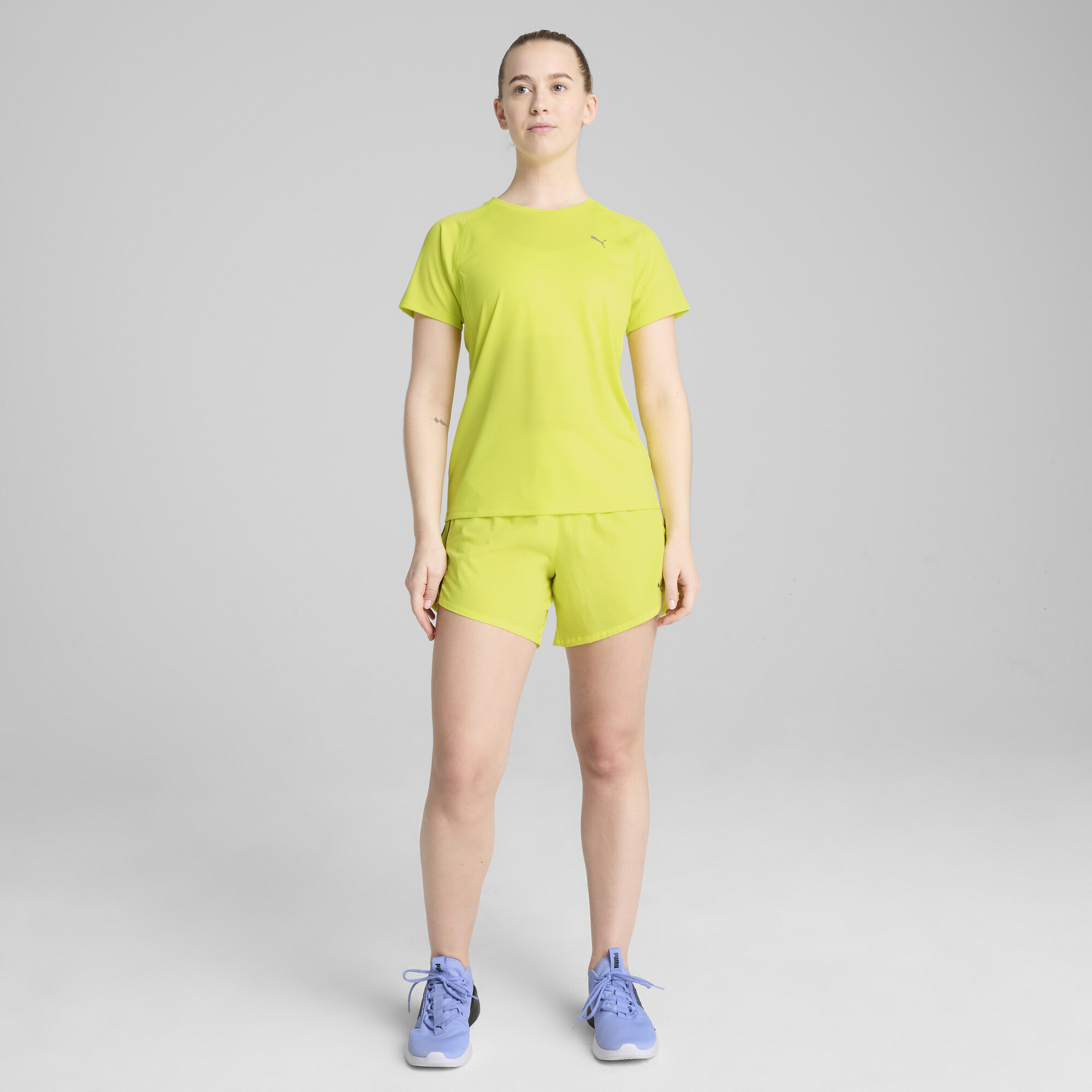 Women's Puma VELOCITY Running T-Shirt, Yellow, Size XS, Clothing