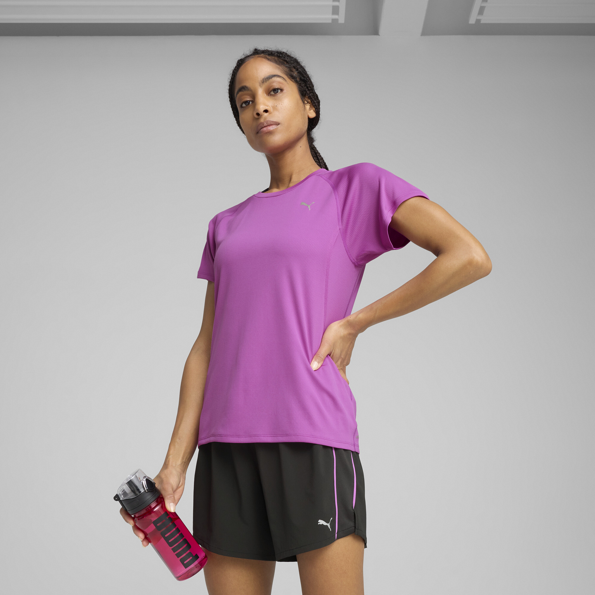 Women's Puma VELOCITY Running T-Shirt, Purple, Size S, Clothing