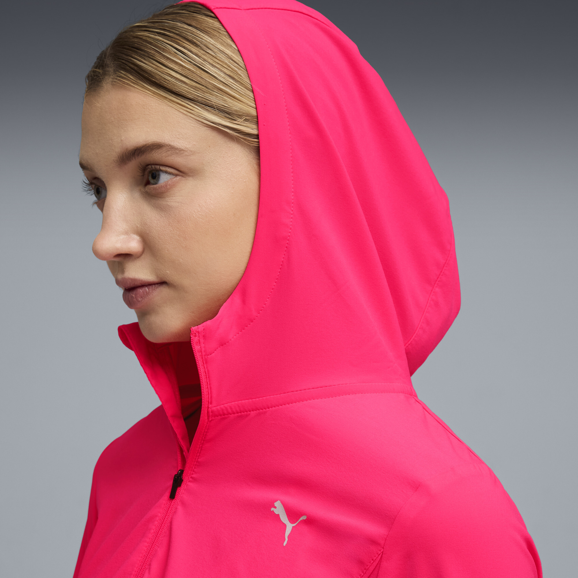 PUMA VELOCITY geweven hardloopjack voor Dames, Roze, Maat L thumbnail 7