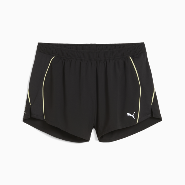 VELOCITY 3" Running Shorts Women, PUMA Black-Gold Moon, large-ZAF