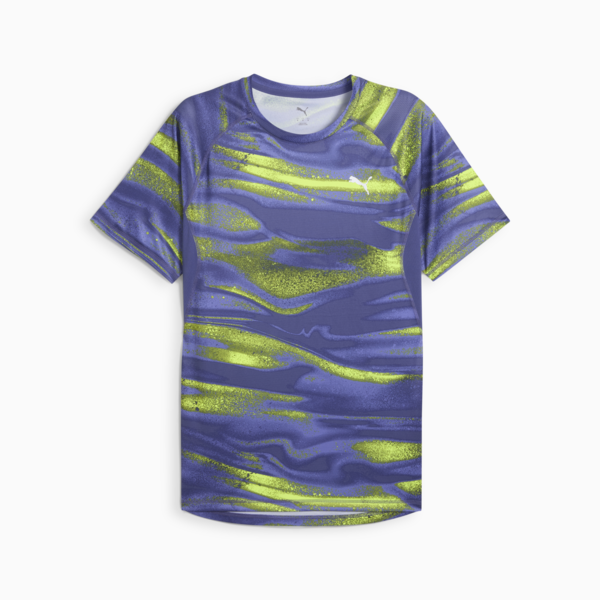 VELOCITY All-Over Print Running Tee Men, Blue Crystal, large-ZAF