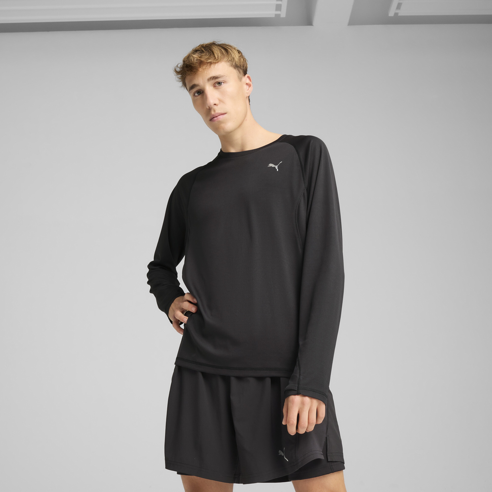 Лонгслів VELOCITY Long Sleeve Running Top Men | Колір: Чорний