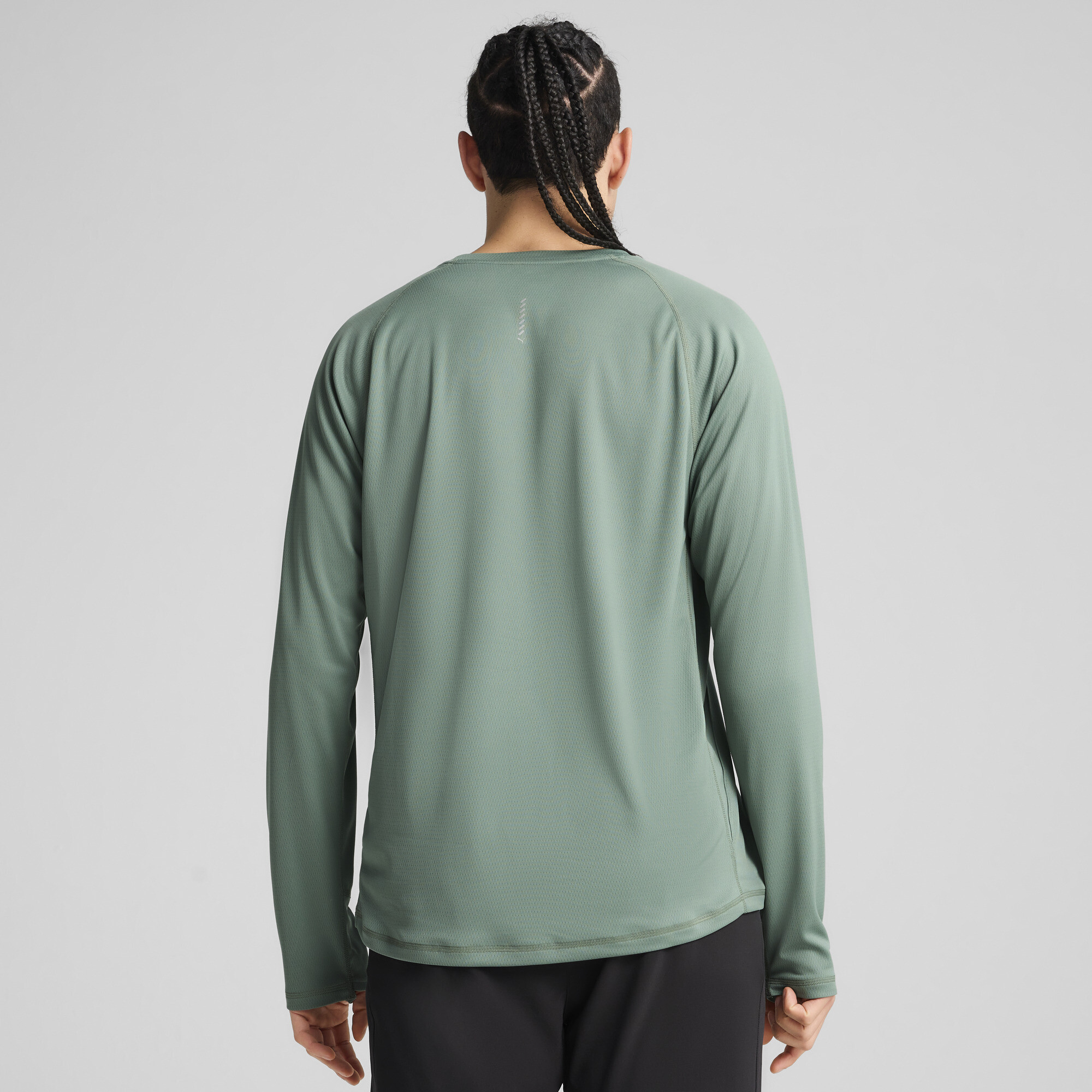 Men's Puma VELOCITY Long Sleeve Running Top, Green, Size M, Clothing