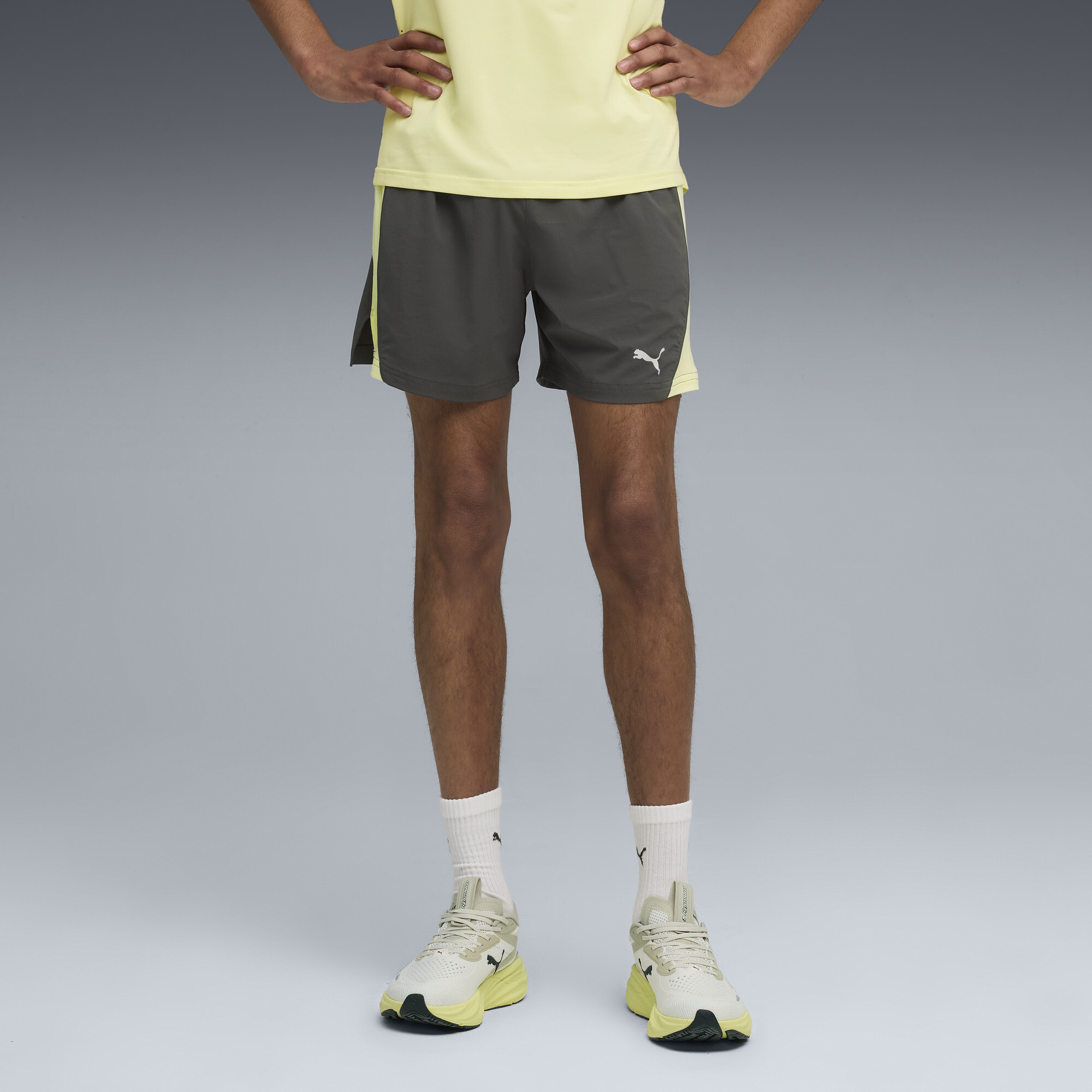 PUMA VELOCITY hardloopshort voor Heren, Grijs/Goud, Maat 3XL thumbnail 4