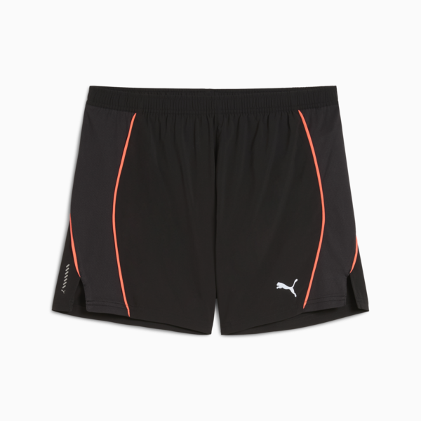 VELOCITY 5" Running Shorts Men, PUMA Black-Glowing Red, large-ZAF