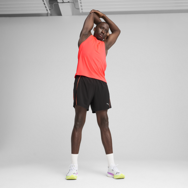 VELOCITY 5" Running Shorts Men, PUMA Black-Glowing Red, large-ZAF
