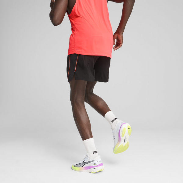 VELOCITY 5" Running Shorts Men, PUMA Black-Glowing Red, large-ZAF