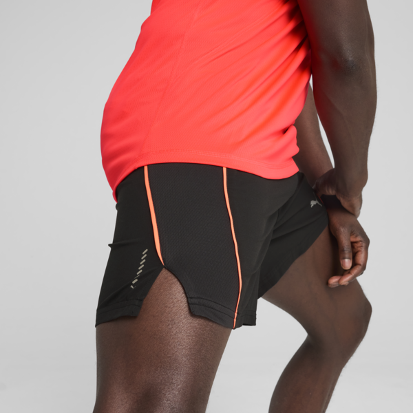 Shorts de running VELOCITY 12cm para hombre, PUMA Black-Glowing Red, large-ARG