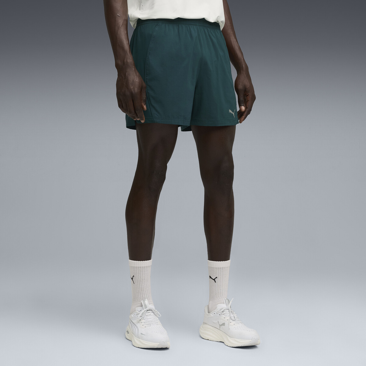 VELOCITY 5-inch Running Shorts Men in Green Terrain by PUMA, Small