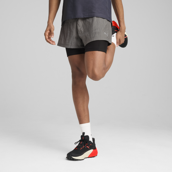 Shorts de trail running SEASONS para hombre, Cast Iron, large-ARG