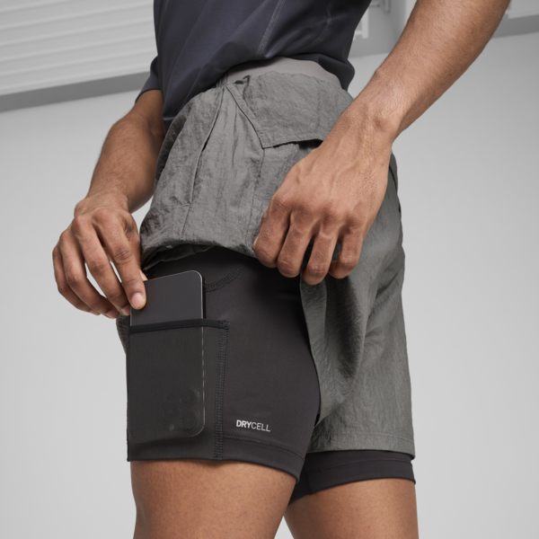 Shorts de trail running SEASONS para hombre, Cast Iron, large-ARG