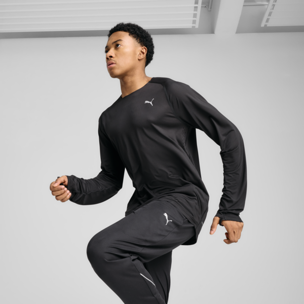 Remera manga larga de running CLOUDSPUN para hombre, PUMA Black, large-ARG