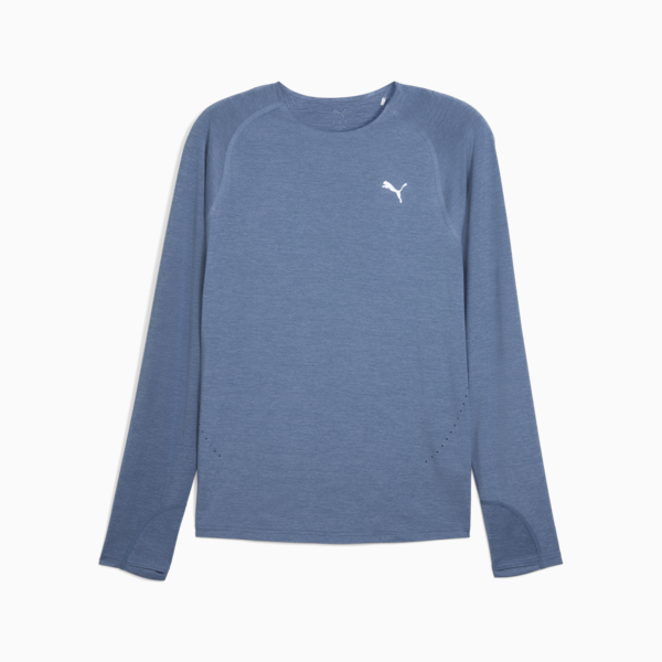 CLOUDSPUN Long Sleeve Running Top Men, Dark Indigo-Heather, large-ZAF
