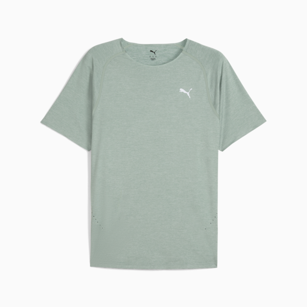 Playera de running CLOUDSPUN para hombre, Green Moon-Heather, large-MEX