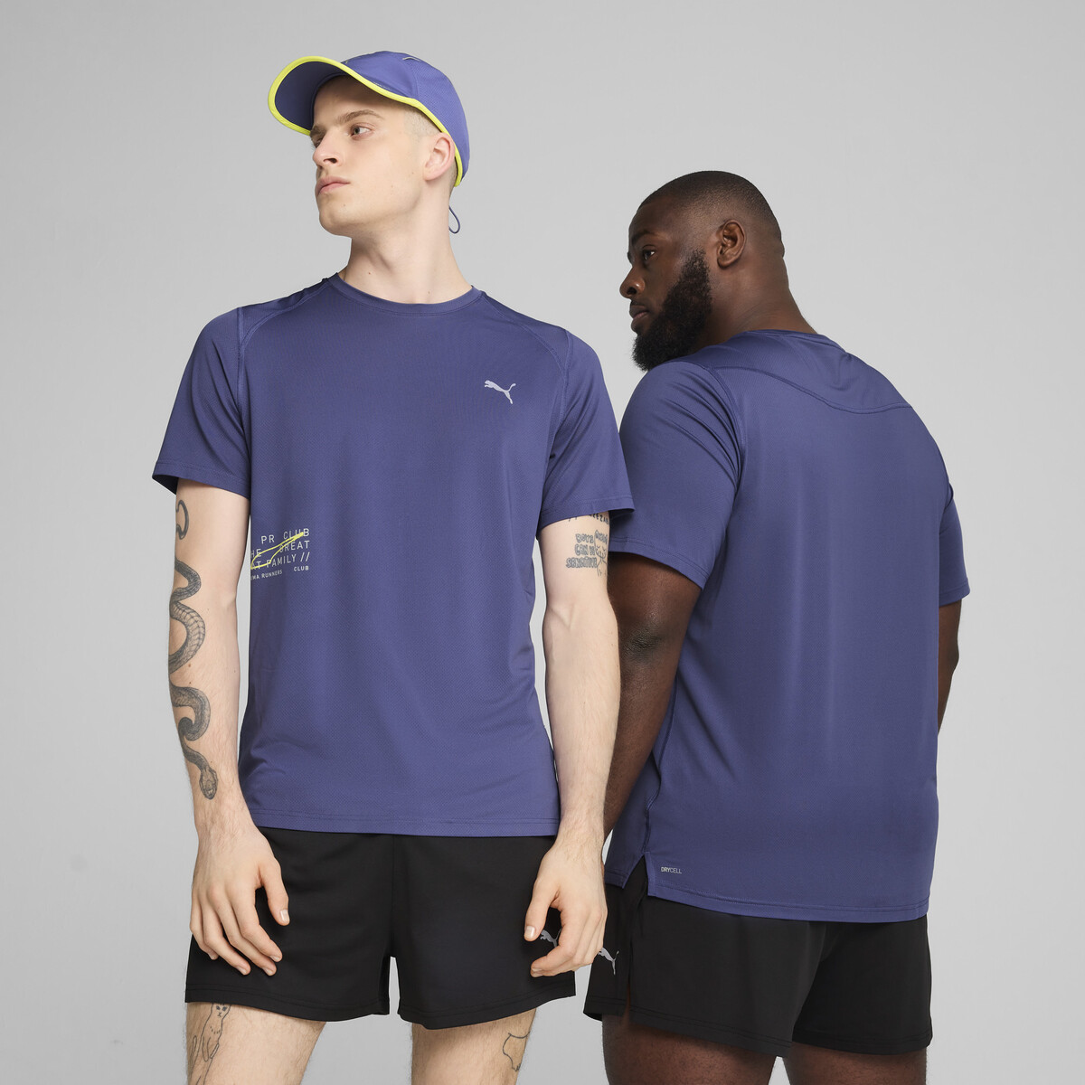 PUMA RUN Mesh Graphic T-Shirt Men in Blue Crystal, XXL