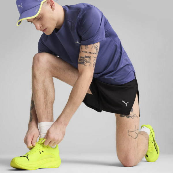 Knit 3" Split Running Shorts Men, PUMA Black, large-MEX
