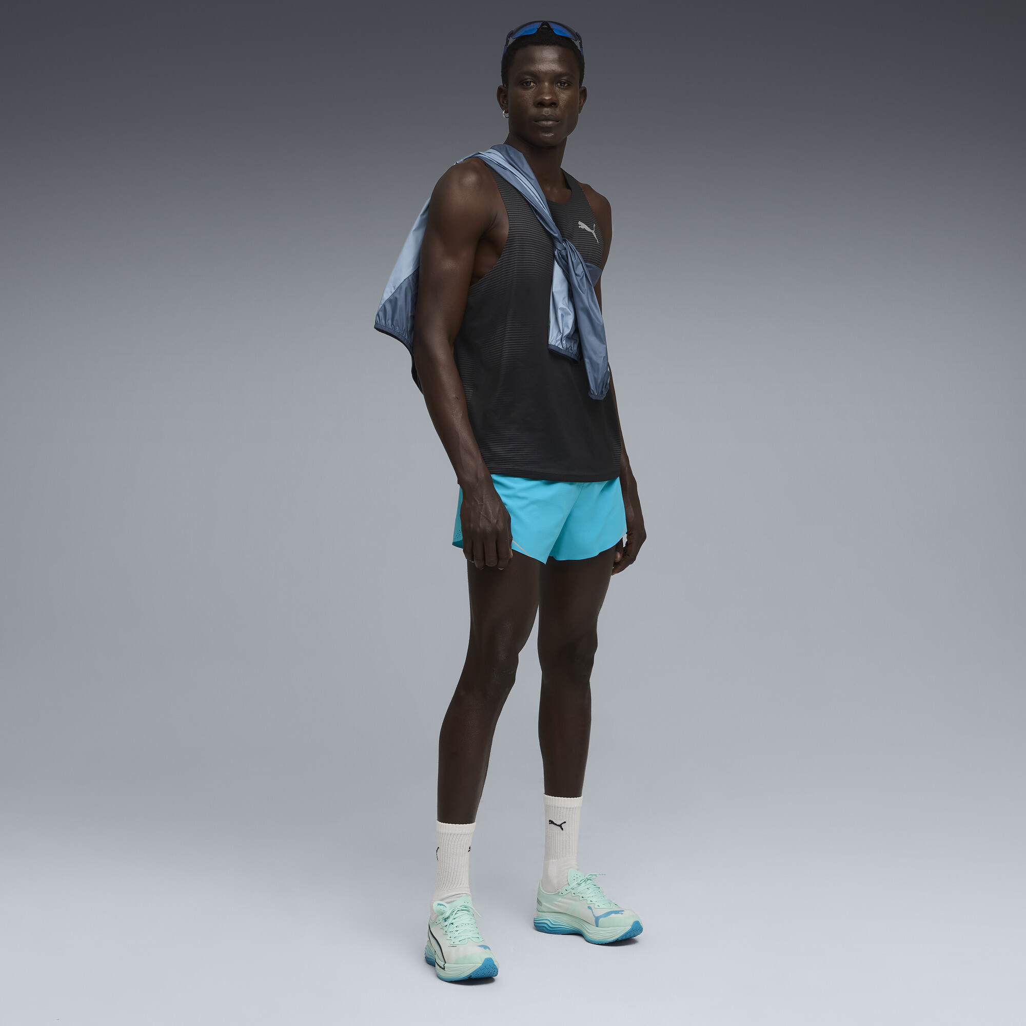 PUMA RACEDAY ULTRAWEAVE short met split voor Heren, Blauw, Maat M thumbnail 4