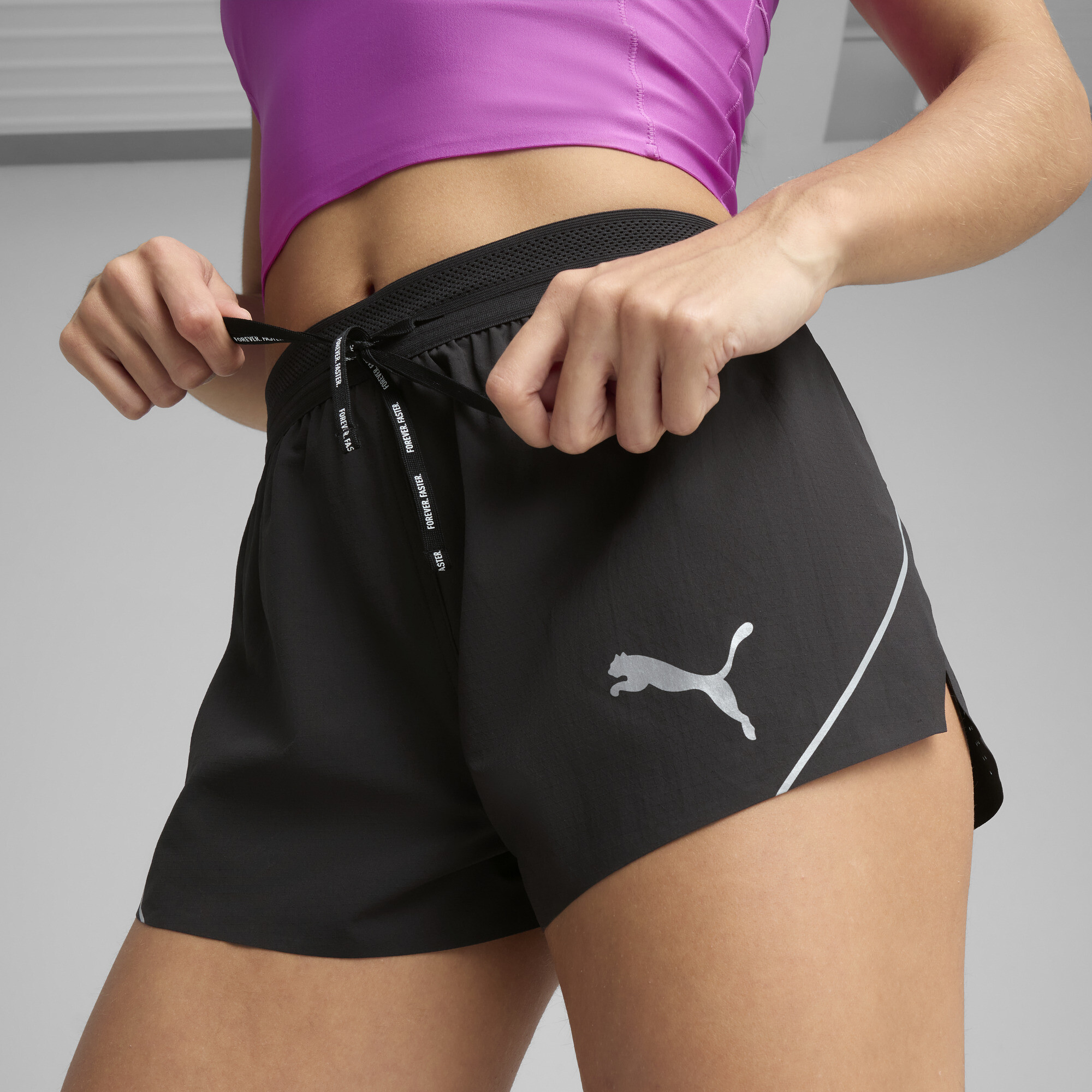 PUMA RACEDAY ULTRAWEAVE short met split voor Dames, Zwart, Maat M thumbnail 4