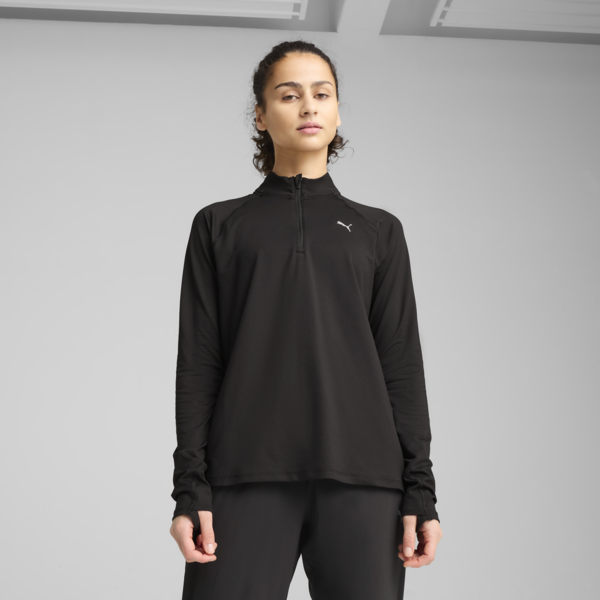 RUN VELOCITY CLOUDSPUN Quarter-Zip Top Women, PUMA Black, large-ZAF
