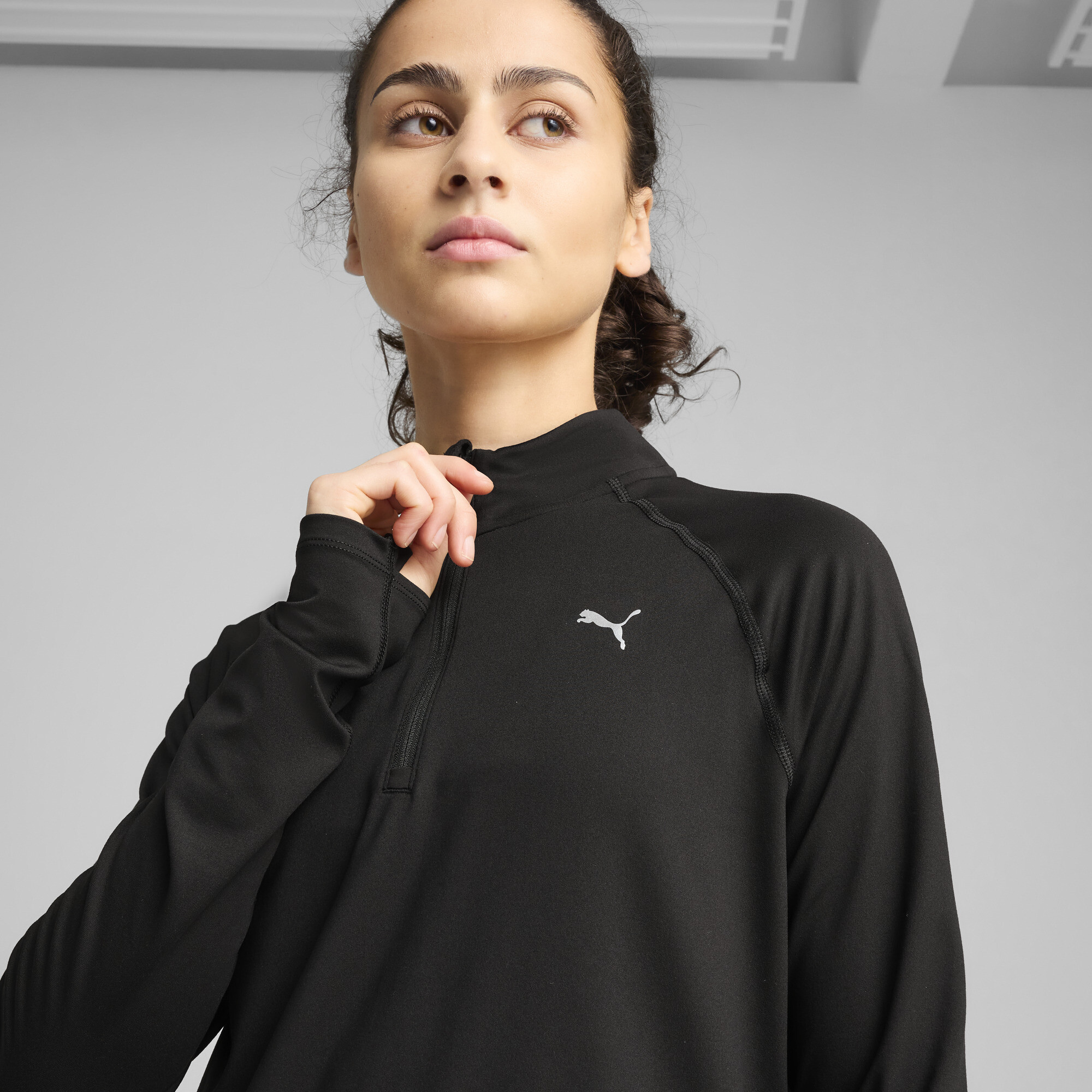 Women's Puma RUN VELOCITY CLOUDSPUN 1/4 Zip, Black, Size 3XL, Clothing