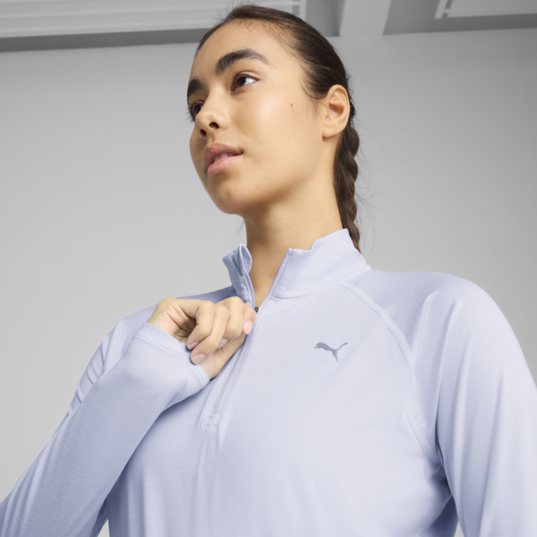 Remera manga larga RUN VELOCITY CLOUDSPUN para mujer, Cool Weather-heather, large-ARG