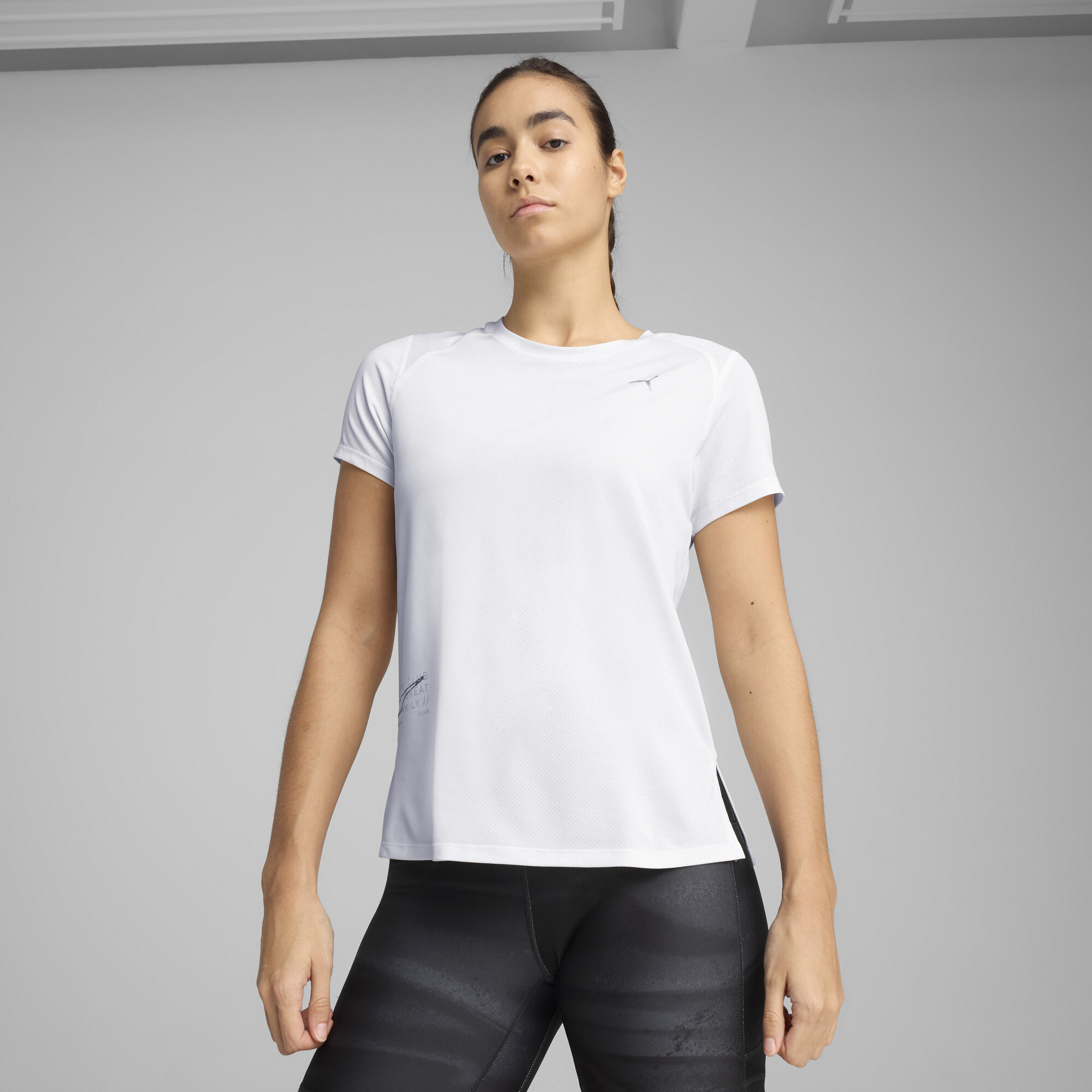 Puma Run Women's Graphic Mesh T-shirt In White