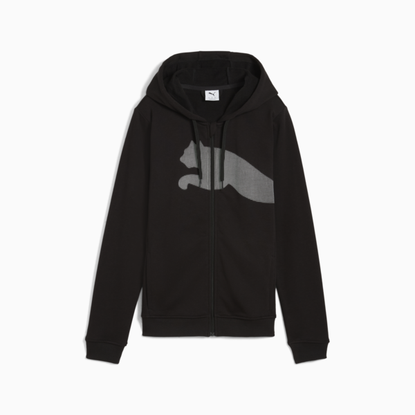 Train All Day Big Logo Hoodie Women, PUMA Black, large-ZAF