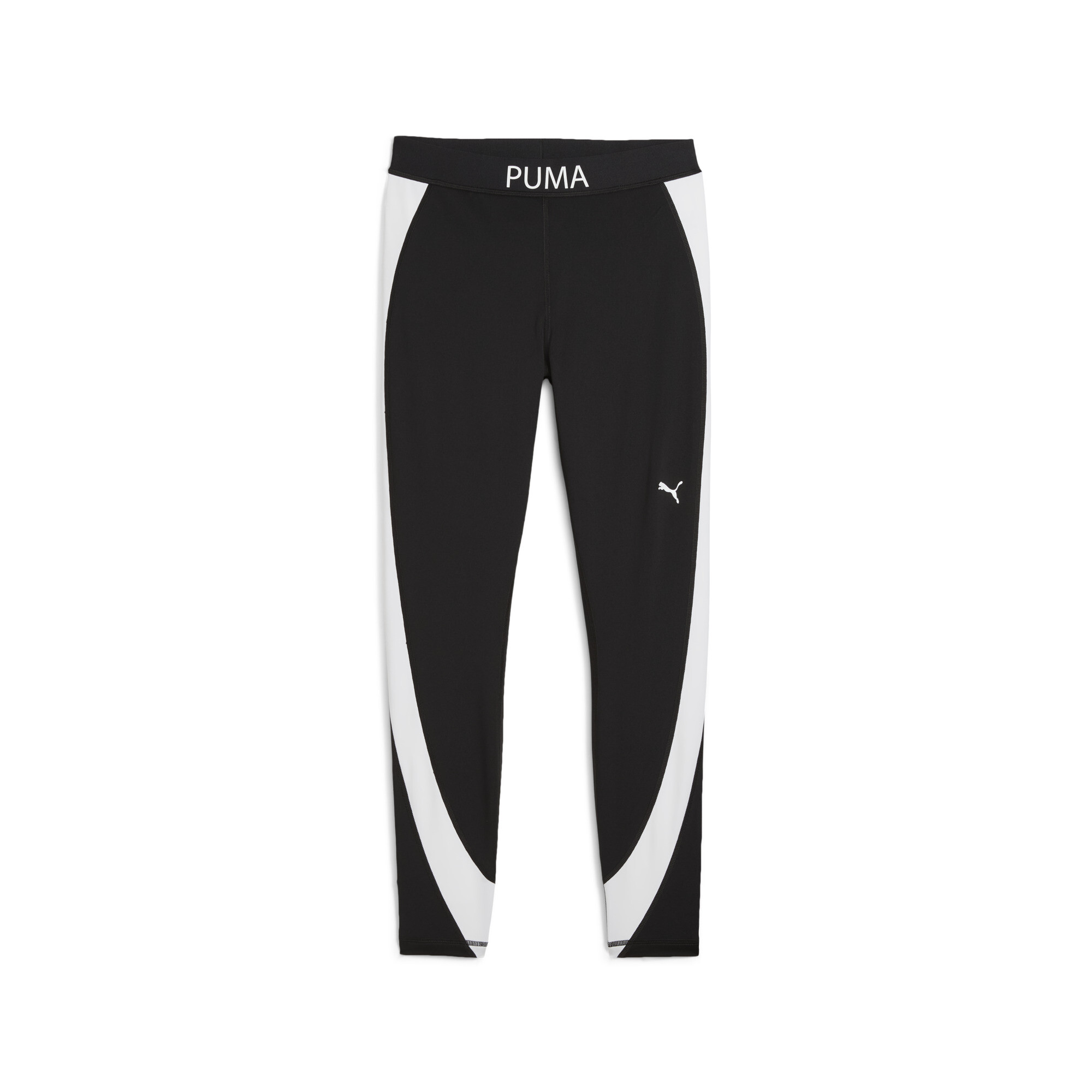 Women's Puma STRONG High-Waisted 7/8 Colour Block Tights, Black, Size M, Fitness