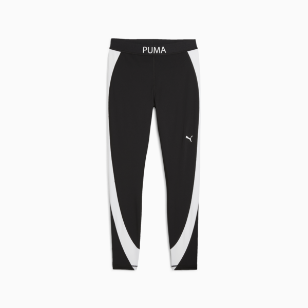 PUMA STRONG High-Waisted 7/8 Colour Block Tights Women, PUMA Black, large-ZAF