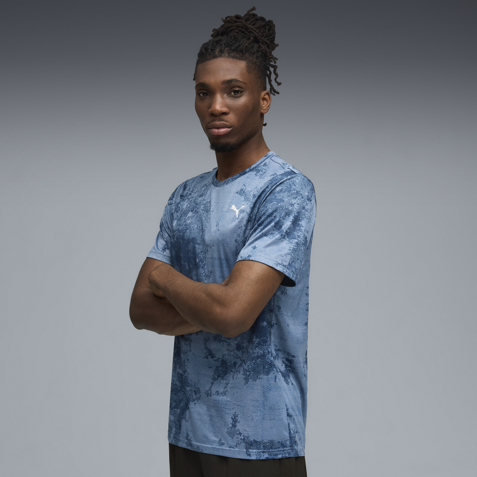 Puma Tad Essentials Aop T-shirt Men In Black