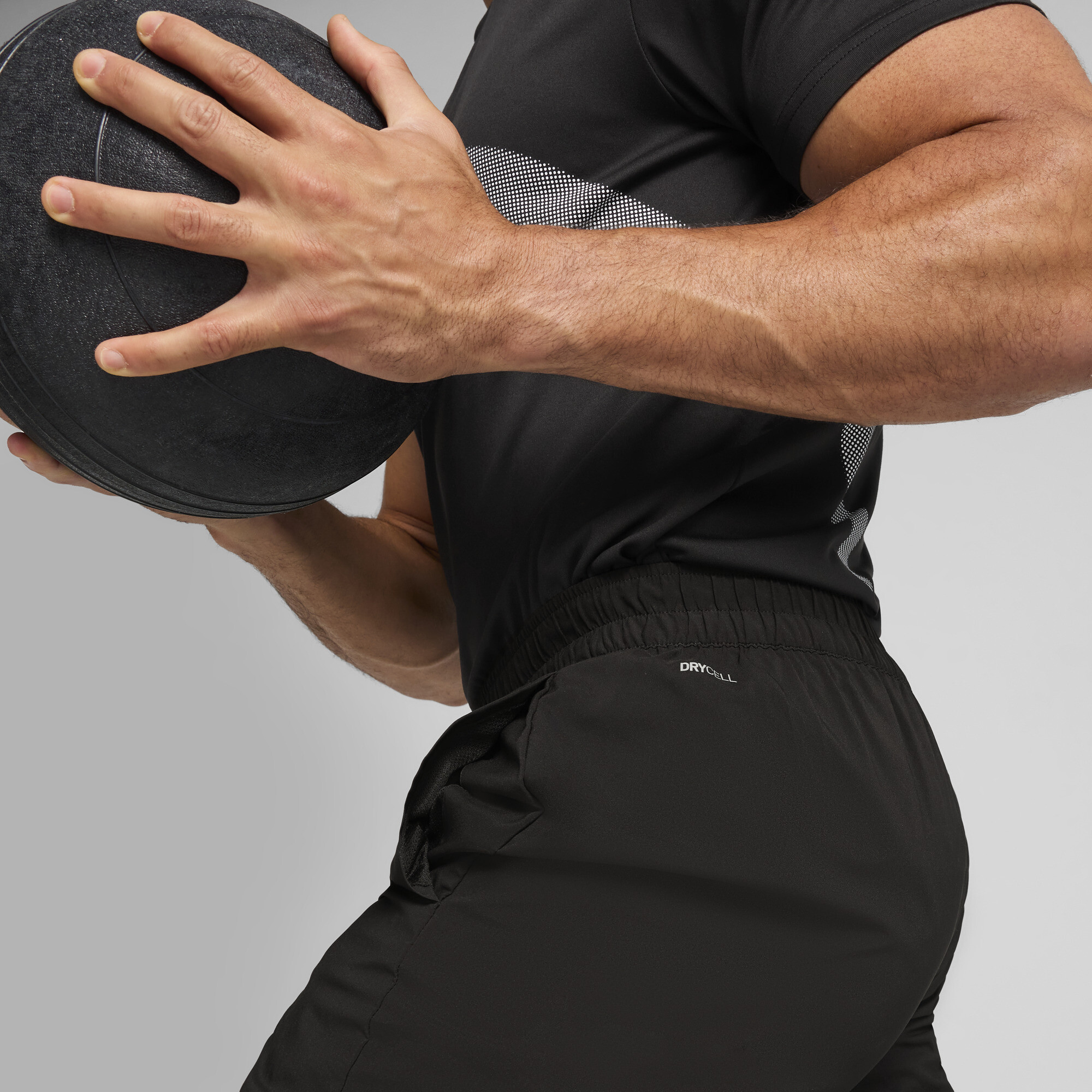 PUMA Train All Day Big Logo geweven broek voor Heren, Zwart, Maat L thumbnail 2