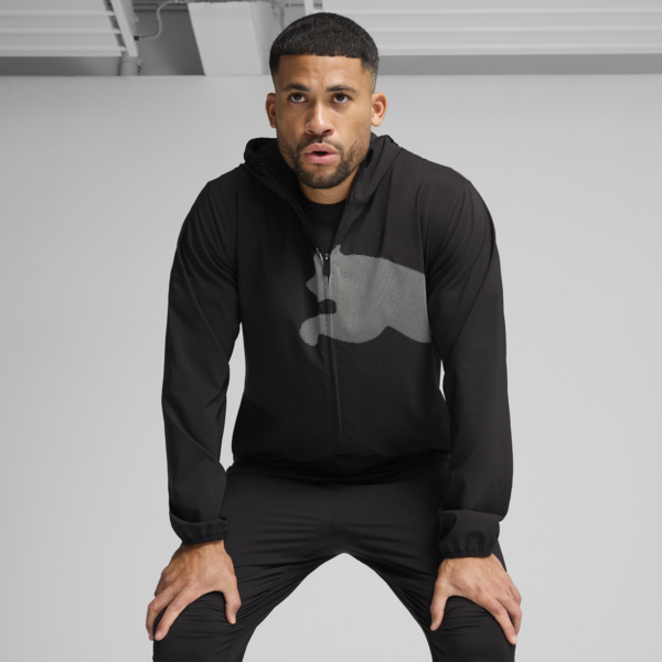 Train All Day Big Logo Woven Jacket Men, PUMA Black, large-ZAF