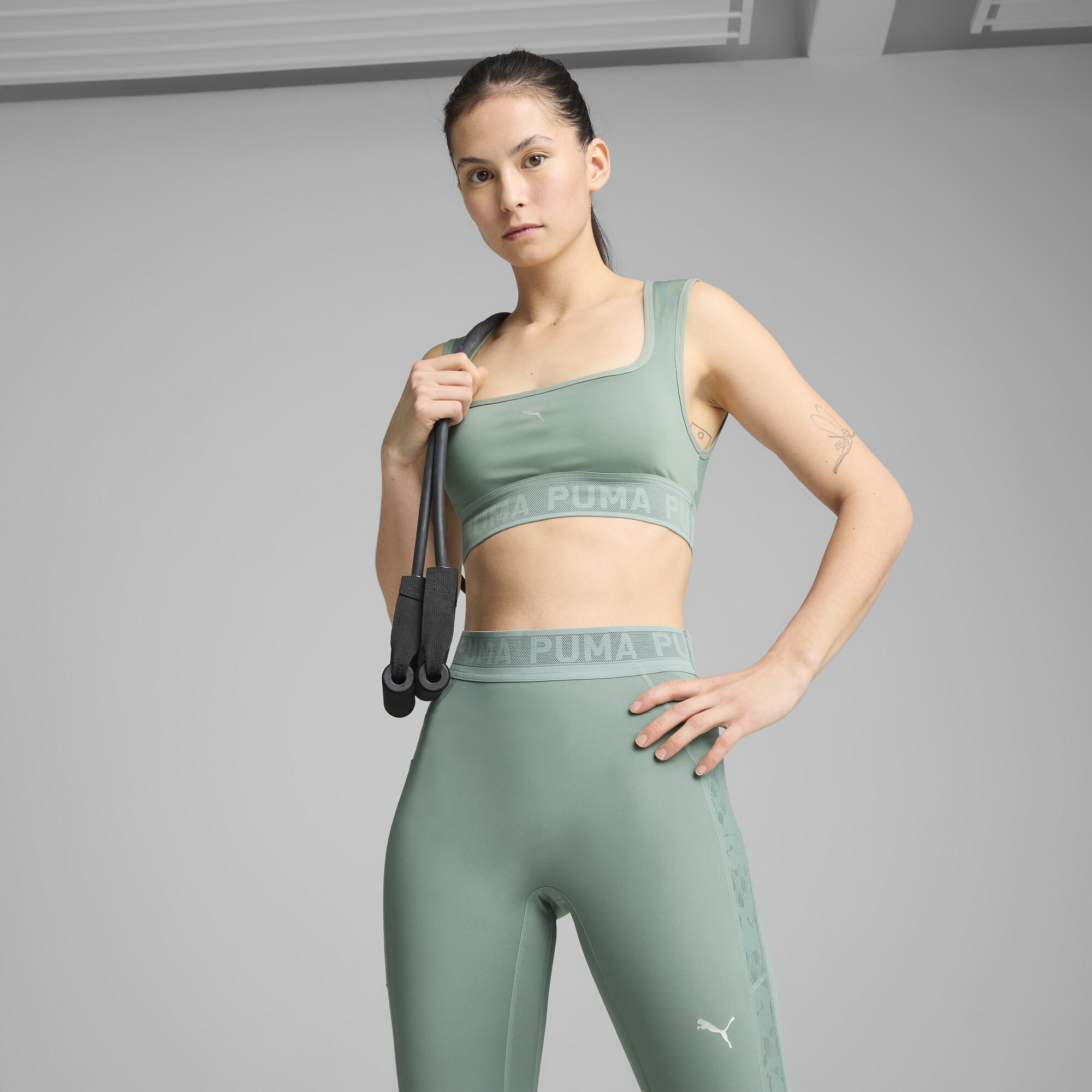 Puma Move Lace Low Support Women's Bra In Green