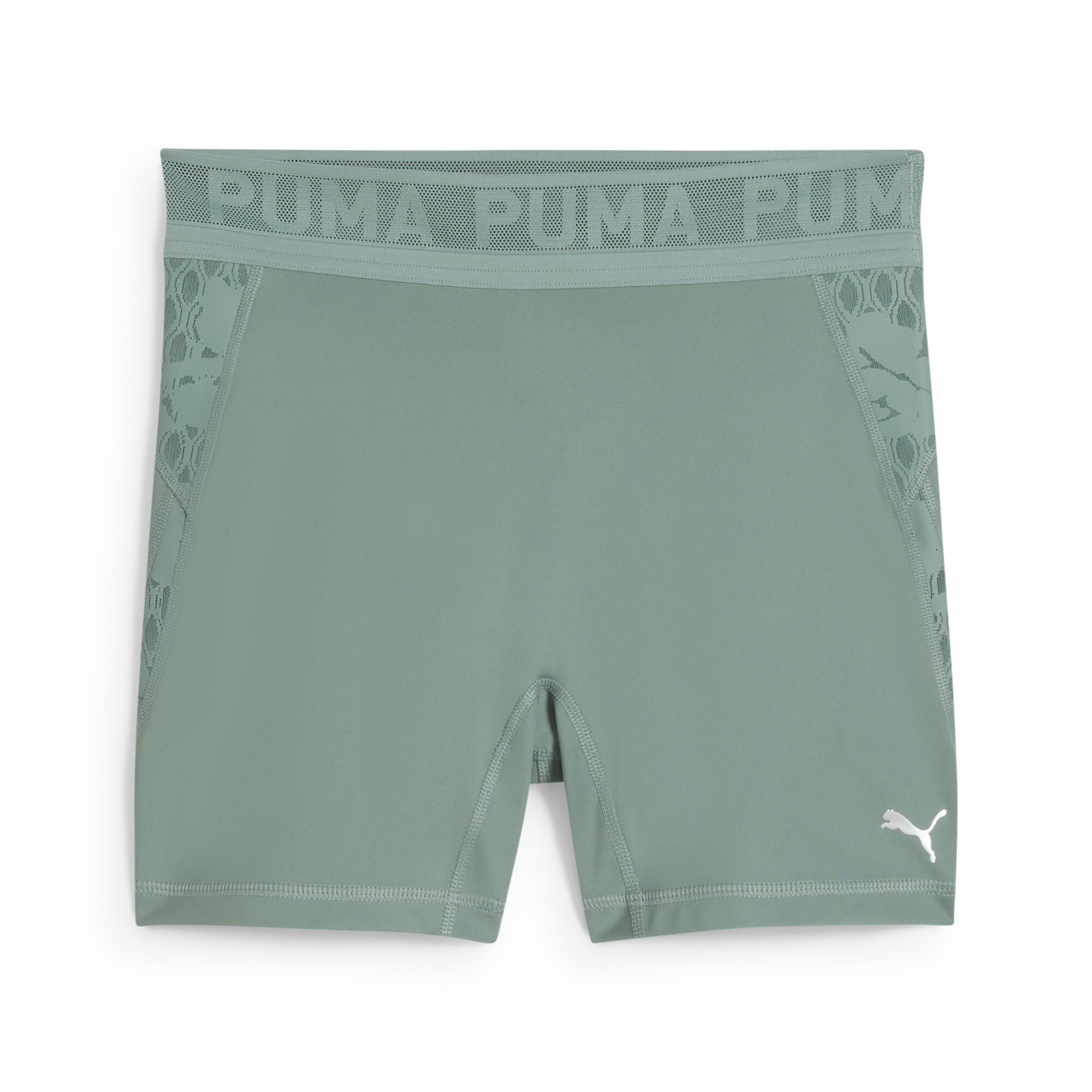 Women's Puma LACE High-Waisted 5 Short Tights, Green, Size XXS, Fitness