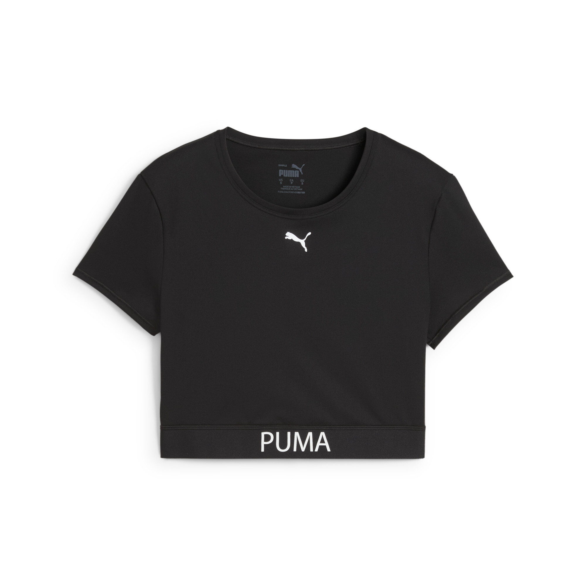 Women's Puma STRONG Crop T-Shirt, Black, Size XS, Clothing