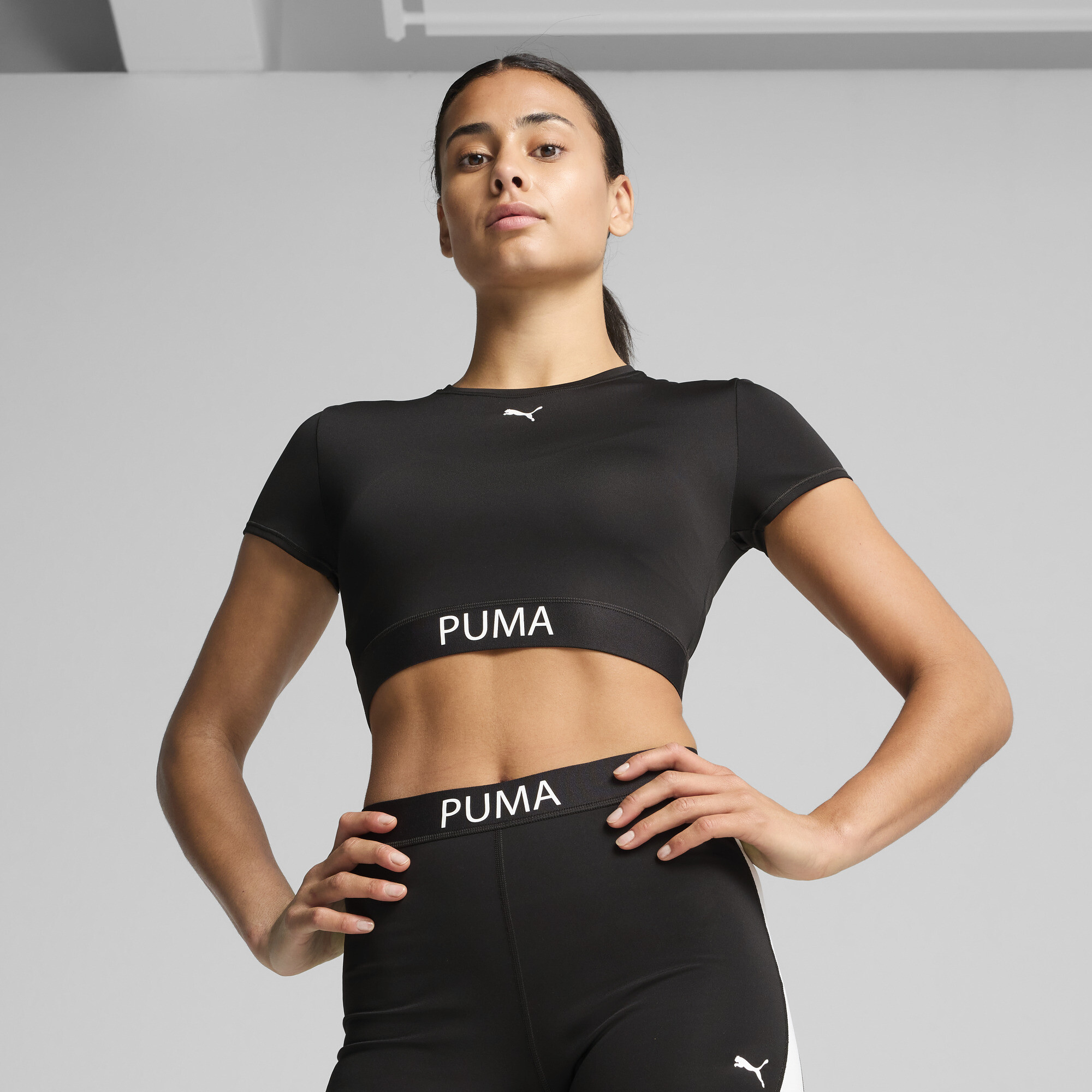 Puma STRONG Crop T-Shirt Damen | Black | Größe: XXS