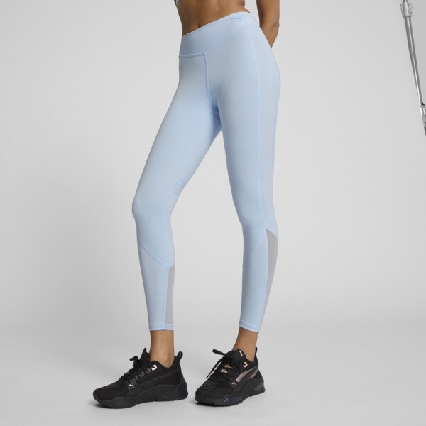 Shop Puma X Pamela Reif Women's Shiny Tights In Silver Cobalt